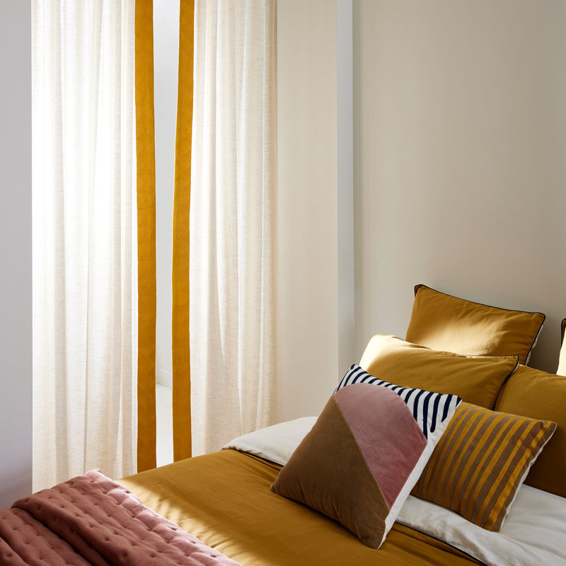 OPIS Curtain Single Panel, White/Yellow