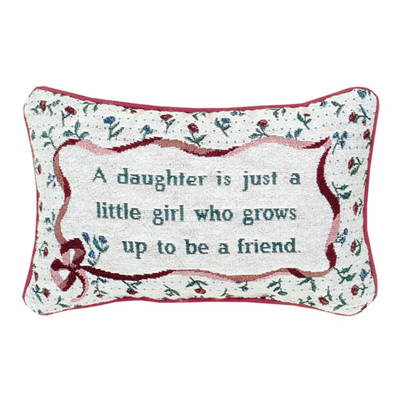 Coussin décoratif manuel en polyester multicolore à motifs manuels pour fille 12,5 po x 8 po