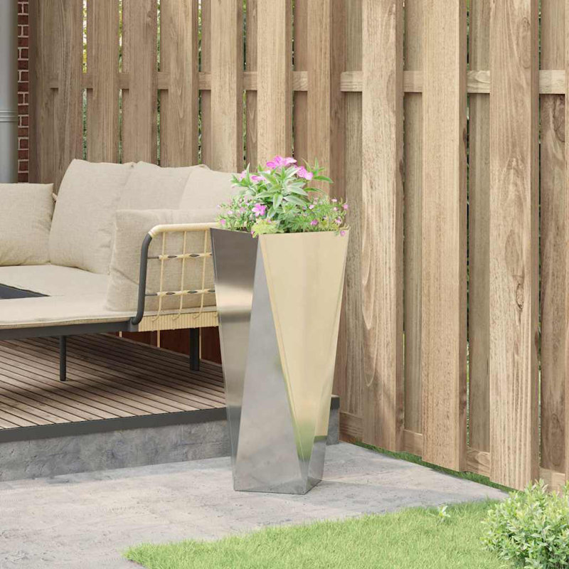 Planter Box, 75cm H x 30cm W x 30cm D, Galvanised Silver