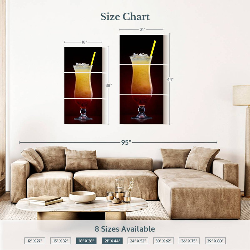 Tequila Sunrise Cocktail, 38" H x 18" W
