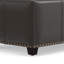 Banc/repose-pieds avec rangement rectangulaire de style transitionnel de 122 cm de largeur recouvert de cuir végan avec rangement intégré et garniture cloutée Kingsley-297978045