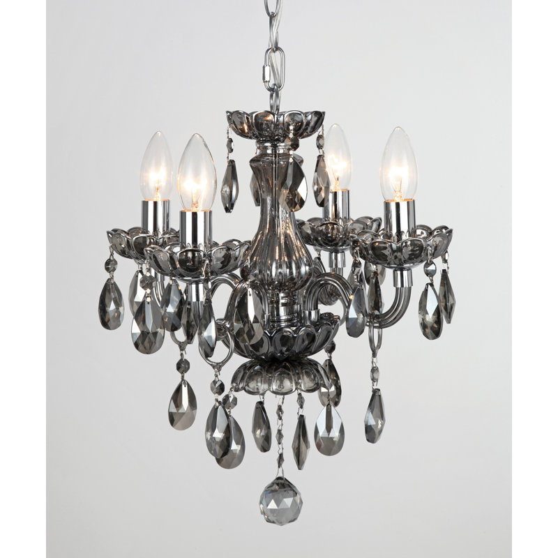 Elwes 4 - Light Candle Style Chandelier, Smoke