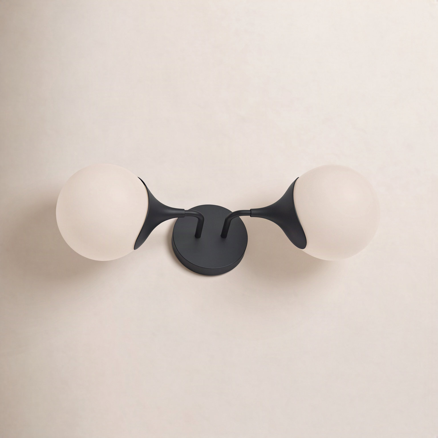 Nedra 2 Light Vanity Light, Matte Black