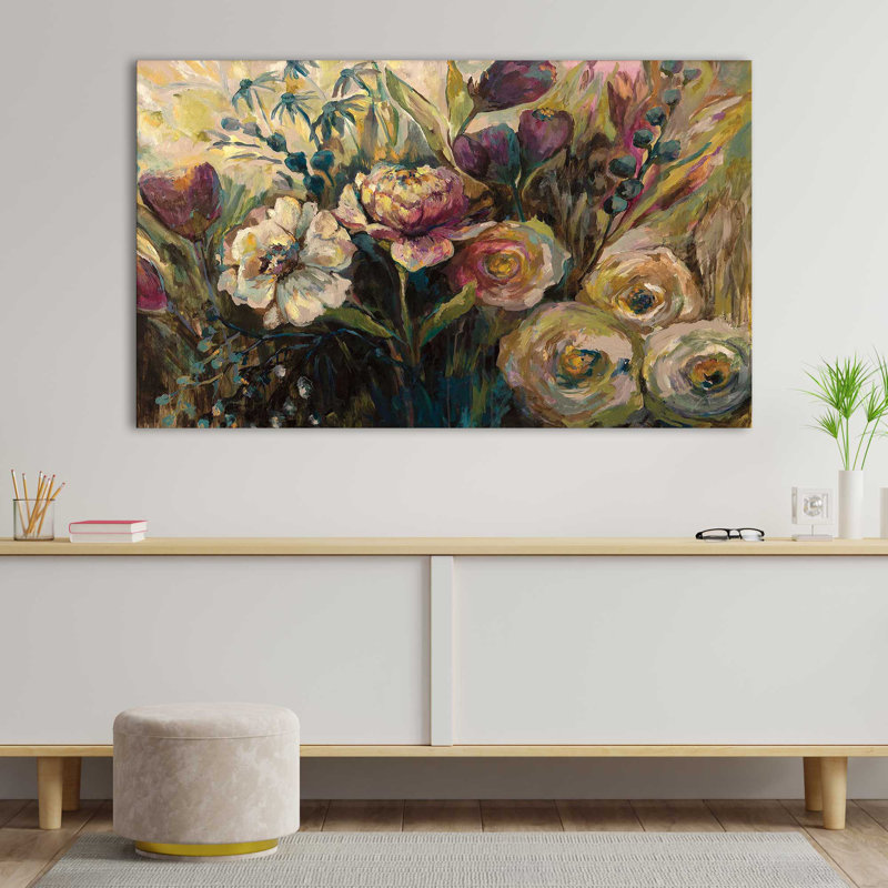 Jardin d'été - Peinture, Toile tendue, H 18 po x l 30 po x P 1 po