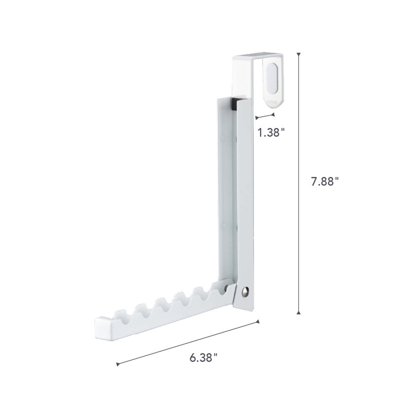 Yamazaki Home Over The Door Hooks - Folding Hanging Coat Rack, Steel, Over-the-Door, White