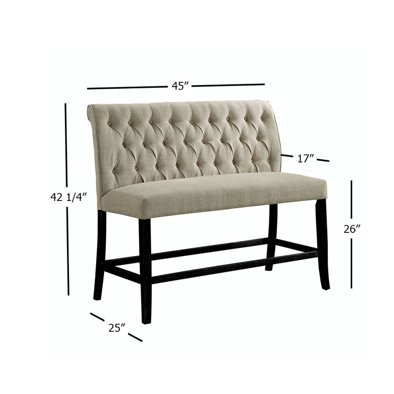 Karekin Dining Table with 4 Side Chairs and Bench in Grey