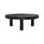 Table basse Reny, plateau rond en bois d'acacia noir de 42 po, pieds en fer