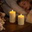 Remote Flameless Flickering Pillar Candles with Candle Grease Effect,Pack of 3 Ivory LED Battery Oprated 2/4/6/8 Hours Timer Real Wax Electric Candles(7.5x10,12.5,15 cm)
