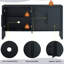 Buffet noir avec tablettes personnalisables et détails exquis à 4 portes pour la décoration de rangement-1216062140