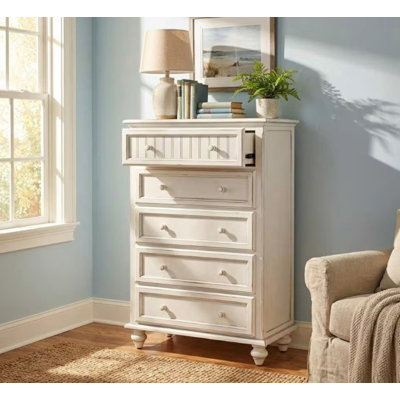 Kolya 5 Drawer Coastal Solid Wood Chest - The last chest you will ever need! by Highland Dunes