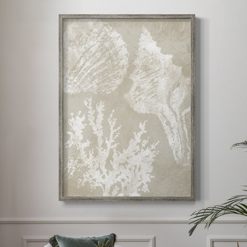 Neutre Coral II, reproduction encadrée - bois massif, H 30 po x l 24 po