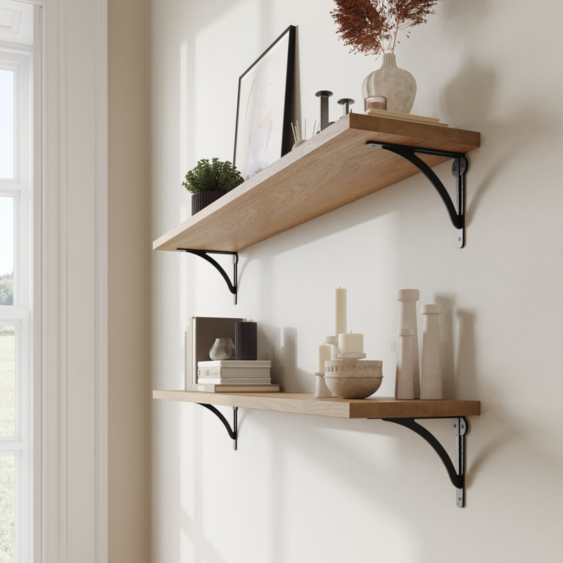 Modern Sleek Shelf Bracket BK-IR8207 from RCH Supply Co, Black, 6.8" H x 0.9" W x 8" D