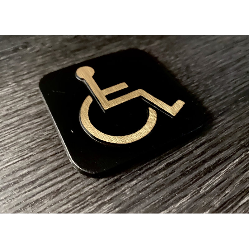 Contemporary Handicap Sign, Black/Gold