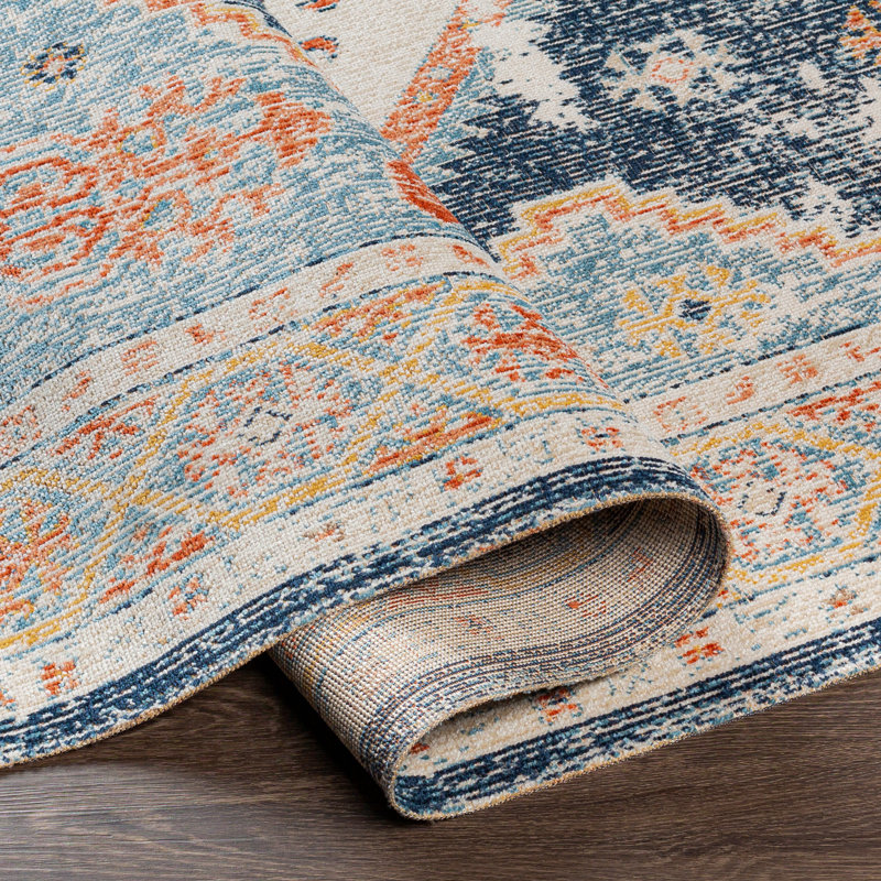 Enciso Oriental Indoor / Outdoor Rug, Rectangle 6'7" x 9'