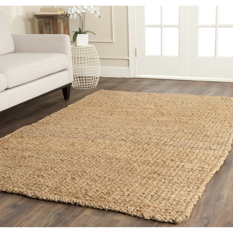 Tapis doré en jute / sisal tissé à la main Calidia, Rectangle de 10 pi x 14 pi