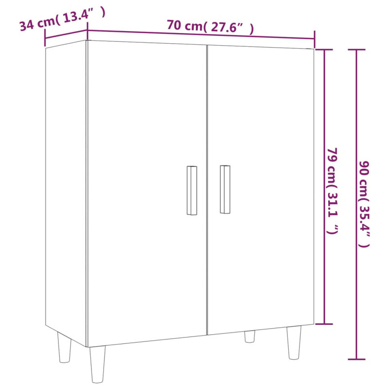 Jarrelle 70cm Sideboard, Concrete