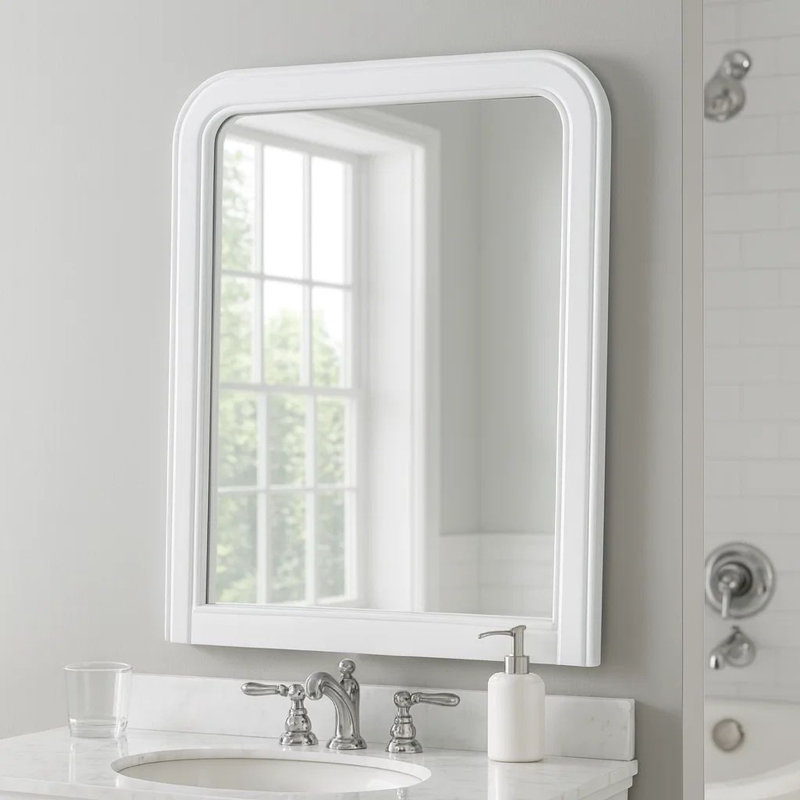 Miroir biseauté pour commode, Blanc
