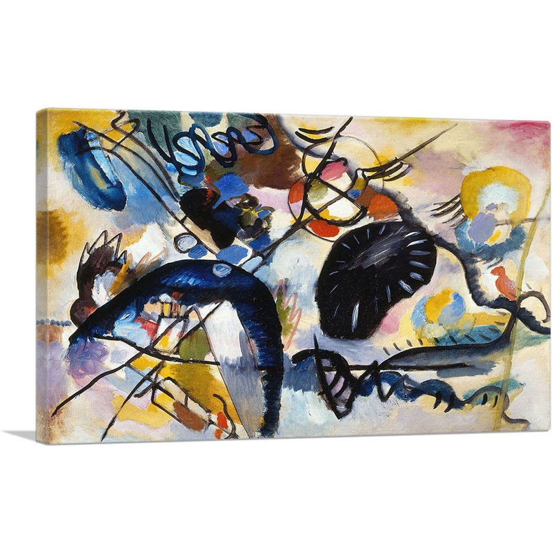 «Black Spot 1912» par Wassily Kandinsky - reproduction d'art sur toile tendue, H 18 po x l 26 po x P 1,5 po