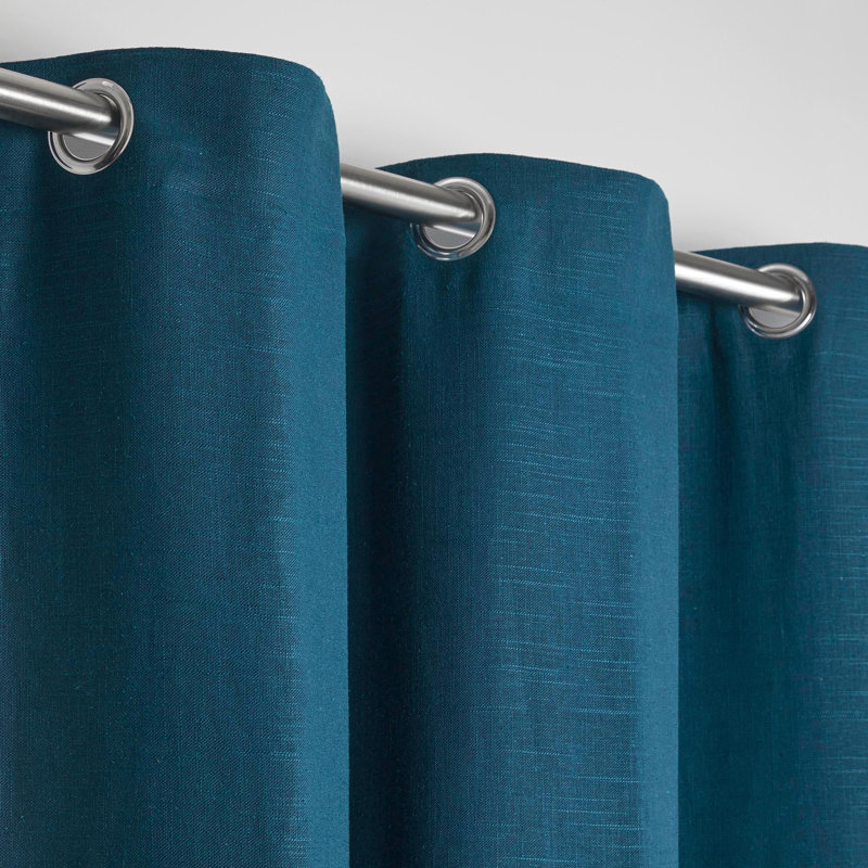 Bellavista Room Darkening Curtain Single Panel, Deep Turquoise, Width 200 x Drop 280cm