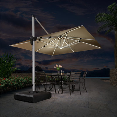 Square Cantilever Parasol with Lights