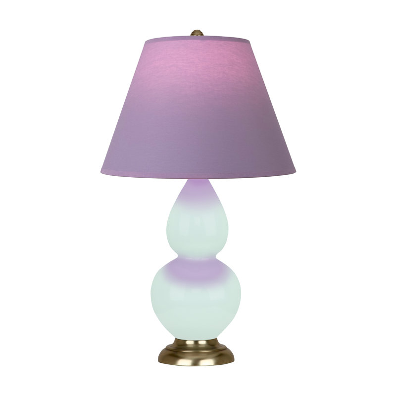 Petite lampe d'appoint à double gourde, Laiton antique, Menthe glacée, Lavande / prune