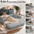 Boneless 80.7" Corduroy Sleeper Sofa Modular Sofa Bed Compression Foam Couch Bed With 2 Pillows - No Assembly Required-1269532578