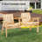 Bench With Table Set Patio Bench, Garden Bench With Middle Table And Umbrella Hole-1370083699