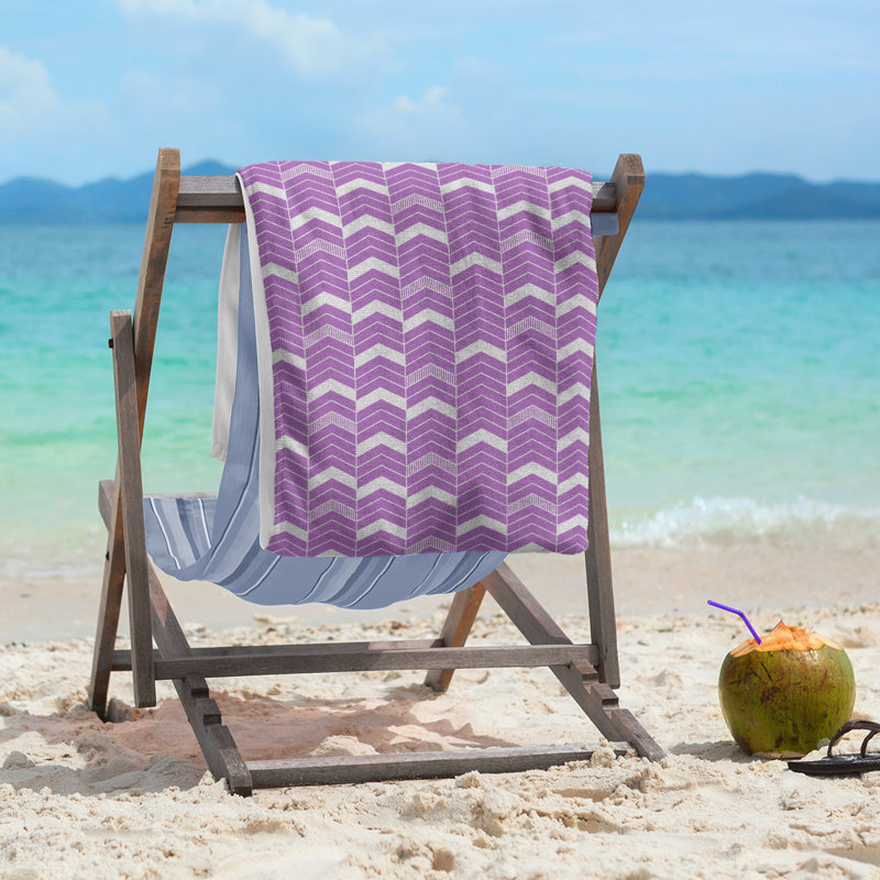 Stephenie Beach Towel, Violet/Light Gray