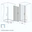 Cadre en aluminium de porte de douche pivotante, demi-cadre, film en verre trempé antidéflagrant de 1/4 po (6 mm)-124566463