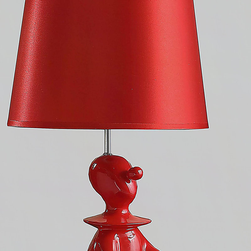 Lampe de table clown moderne 21,25 po, Rouge, Rouge