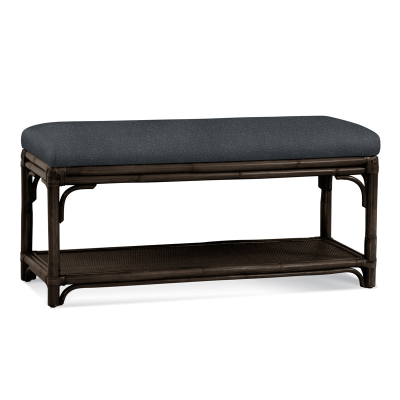 Banc de rangement en osier Summer Retreat, Café, Performance blanc sucre; 0863-91