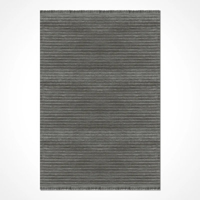 Madiera Anthracite Modern Polyester Area Rug Easy to Clean