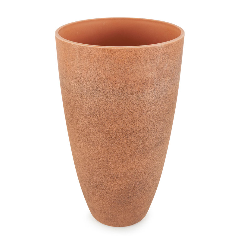 43729 Acerra Weather Protected Recycled Composite Vase Planter Pot, Rust