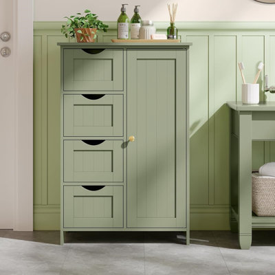 Solid Wood Freestanding Bathroom Cabinet