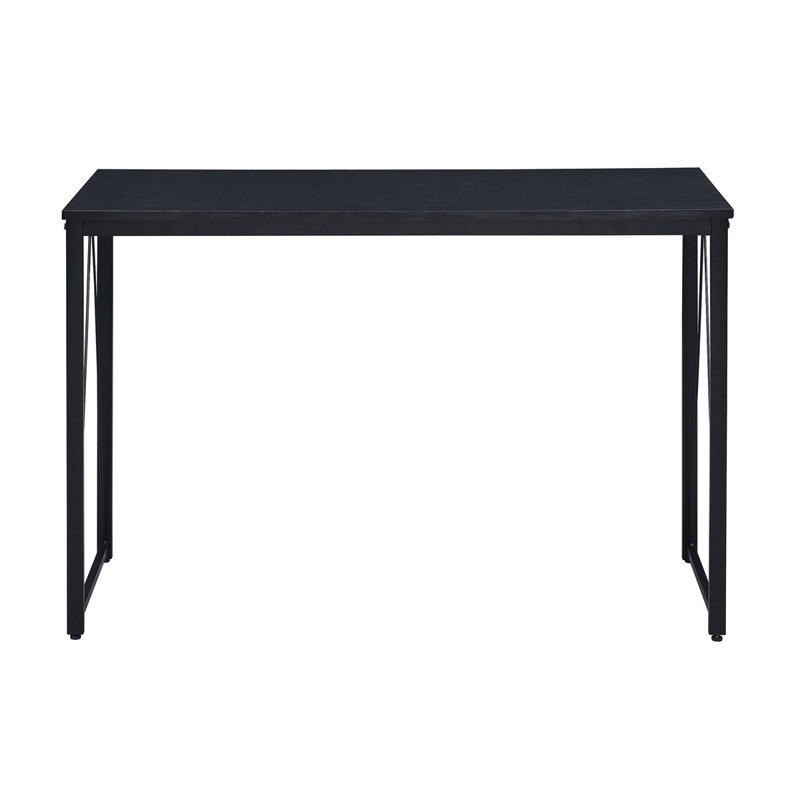Writing Desk with Metal Sled Base, Black, 28.5" H x 47.5" W x 19.5" D