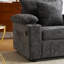 Fauteuil d'appoint confortable avec revêtement en chenille, repose-pieds rotatif à 90 degrés et siège de chargement gris foncé pour le salon, siège confortable, porte-gobelets et abri de jardin-1612541640
