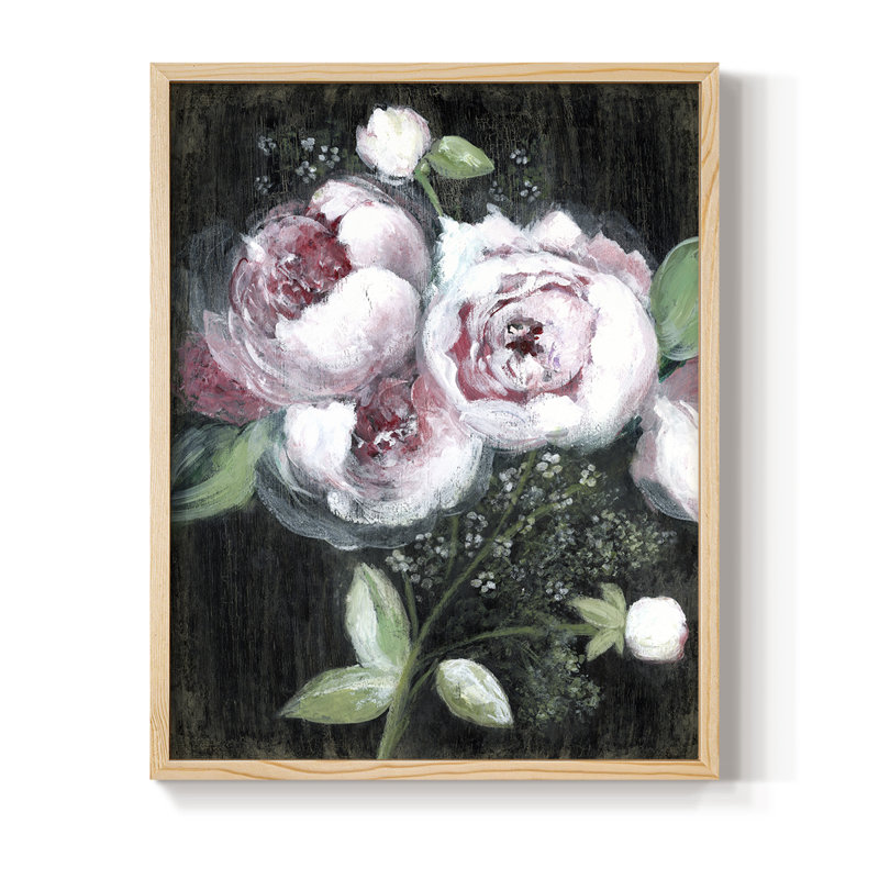 Paris Roses Framed Print - Solid Wood, Natural, 11" H x 9" W