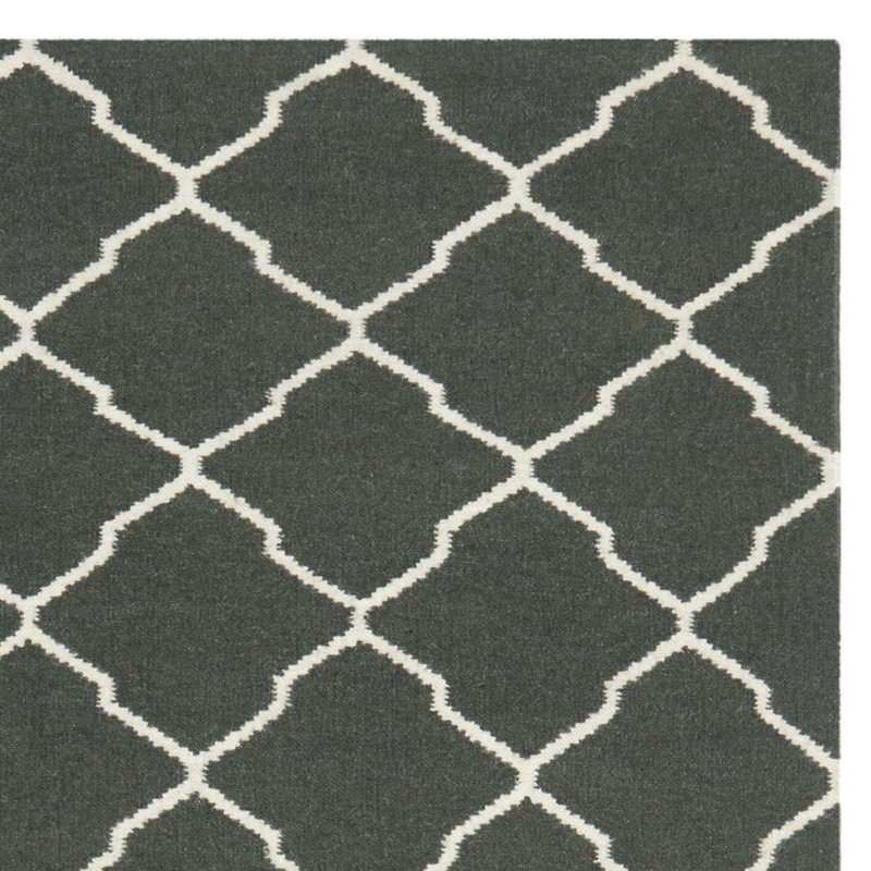 Rosewood Geometric Wool Hand Woven Area Rug, Rectangle 122 x 183 cm
