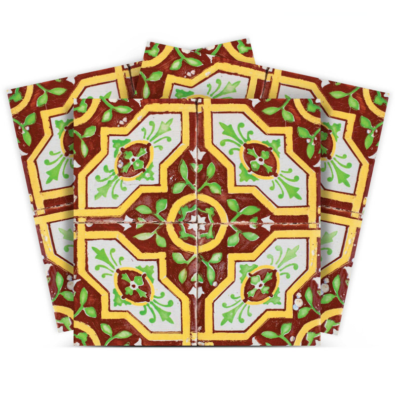 Carrelage à peler et coller amovible 12 po x 12 po jaune et blanc Gloria