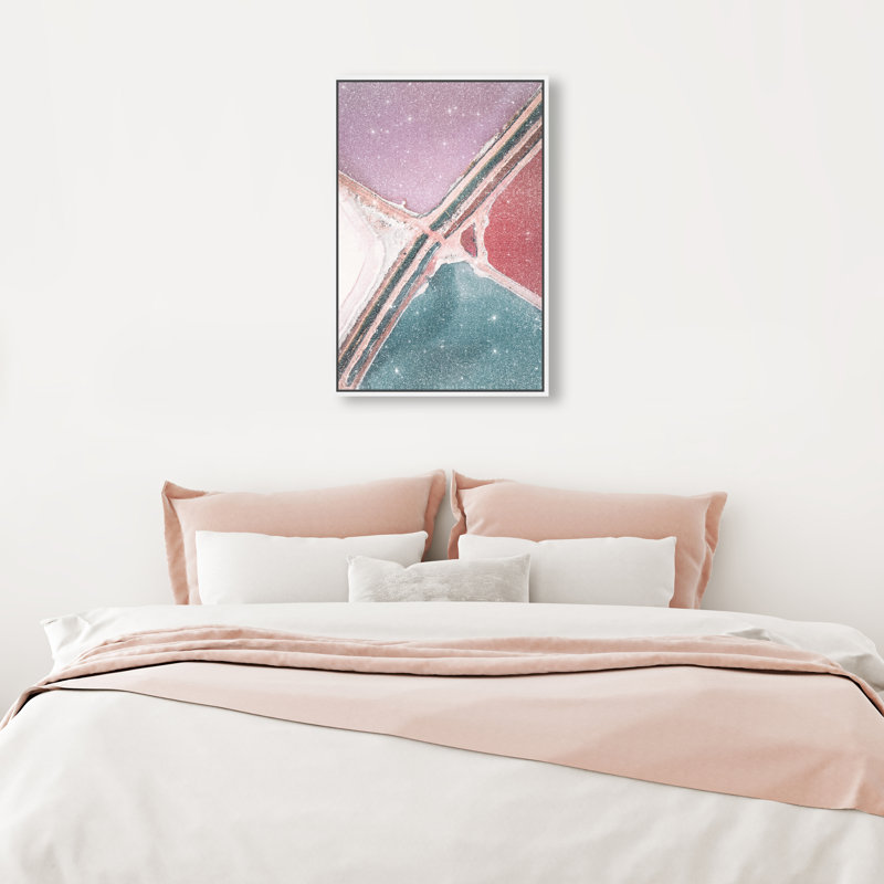 Lilac Meets Teal Print by Oliver Gal, 17"H x 25"W, White Floater Frame