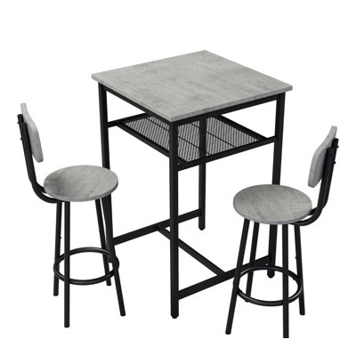 Bar table, equipped with 2 bar stools , with backrest and partition