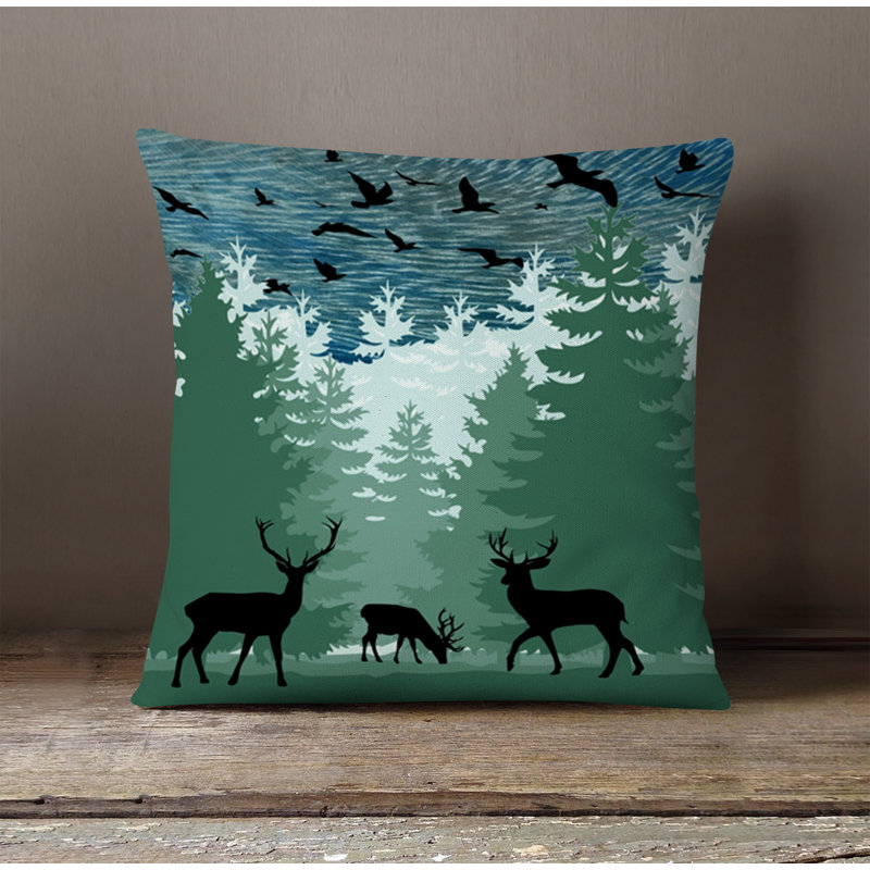 Throw Pillow With Insert, Blue/Green 4, 16"H x 16"W