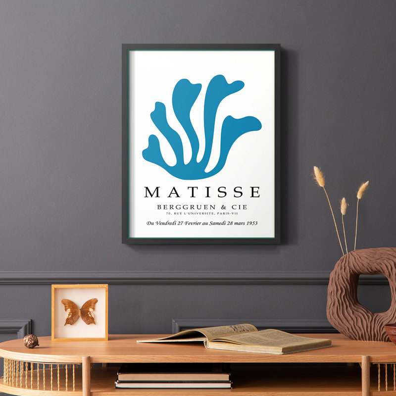 Matisse CECXLIX, reproduction encadrée - bois massif, Noir, H 28 po x l 22 po