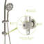 Ensemble de pomme de douche double en nickel brossé avec pomme de douche de 4,7 po, douche à 7 poignées, système de glissière et système de tuyau réglable