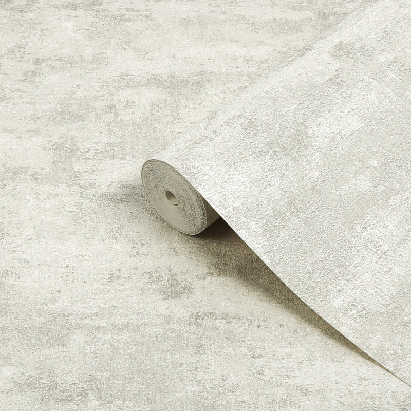 Boutique Urban Concrete Textured Plain 10m x 52cm Matte Wallpaper Roll, Cream