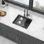 Évier de cuisine en quartz composite avec station de travail pour une performance silencieuse, durable et facile à nettoyer.-121960437