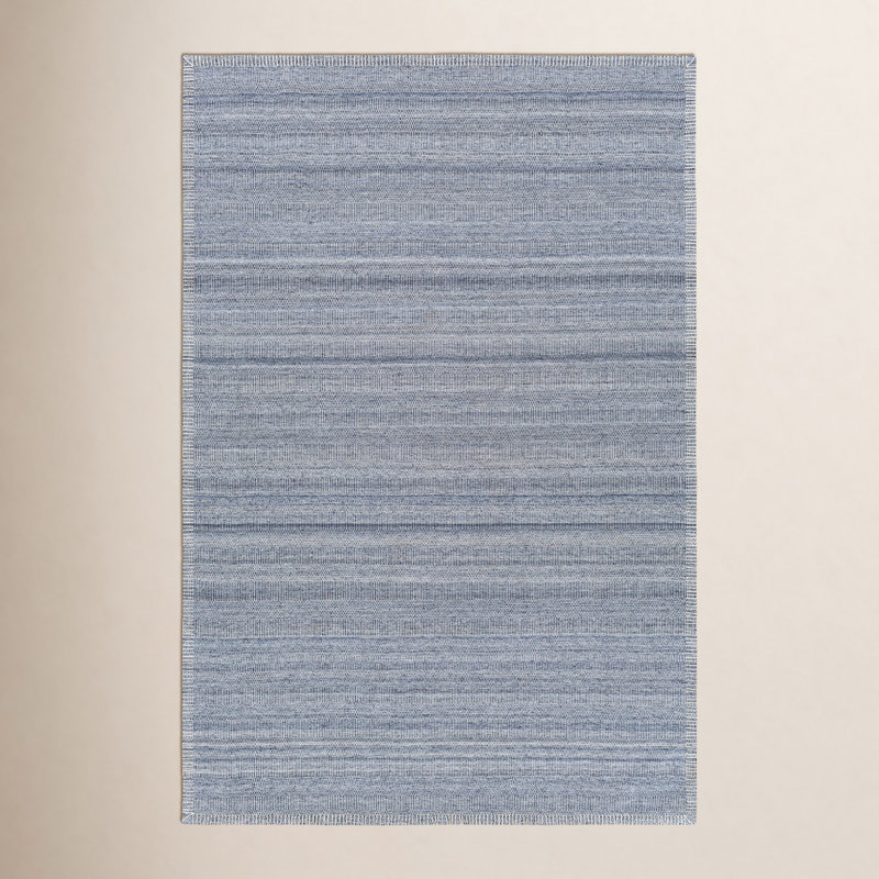 Tapis de couleur unie tissé à plat à la main Eljah, Rectangle 2 pi x 3 pi