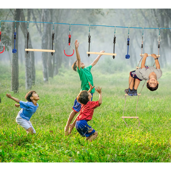 Flybold Slackline Kit Longer 57 ft for Backyard for Kids Children Adults  New