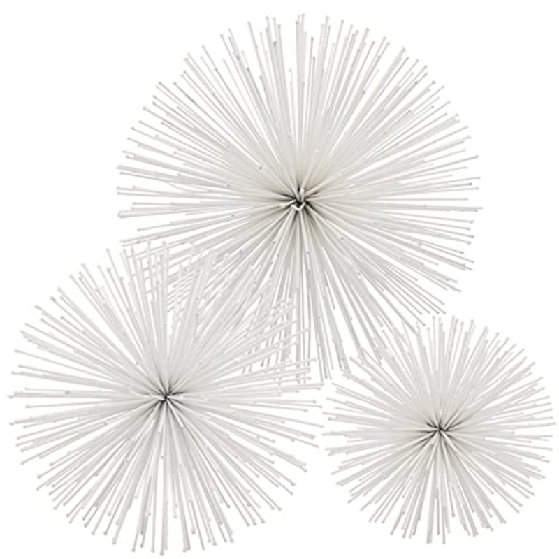Erizo Spiked Large Sphere, 6" H x 6" W x 6" D, White