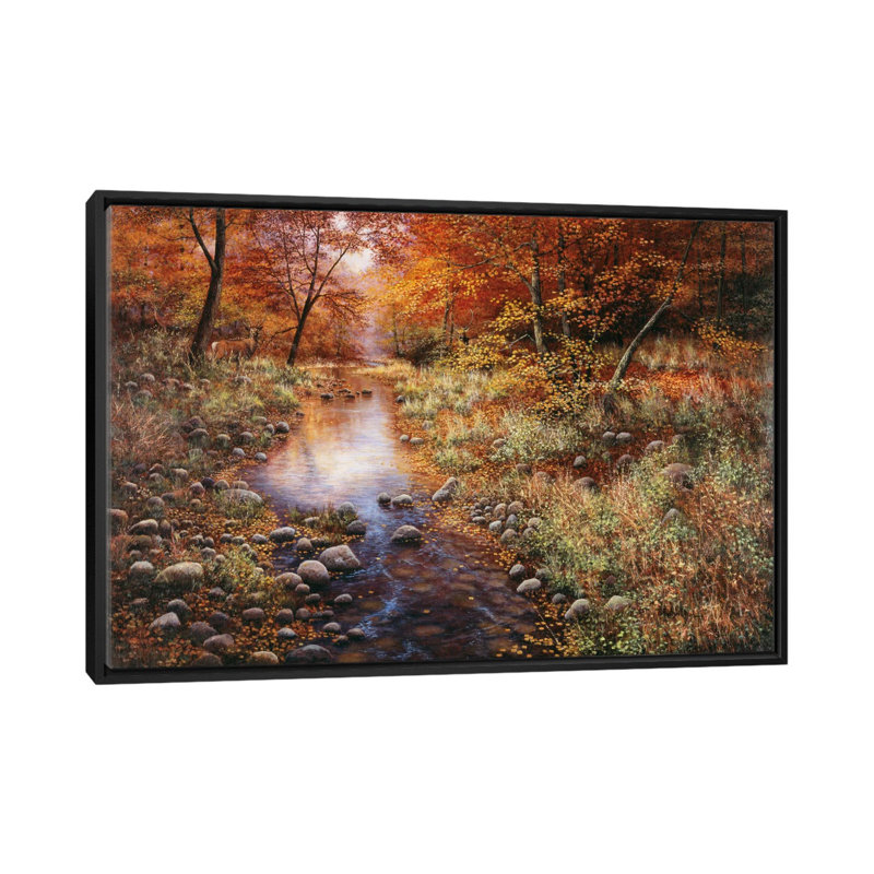 « automne gold » par reproduction de photo sur toile Bill Makinson, H 32 po x l 48 po x P 1,5 po, Toile avec cadre noir